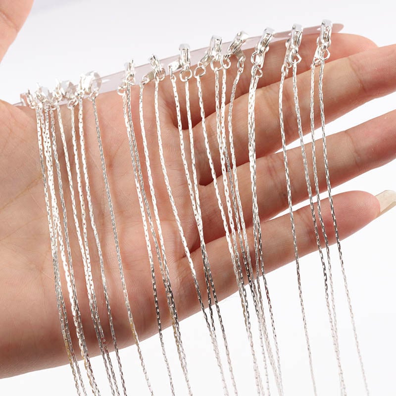 12 бр. 40 см вериги за колиета със закопчалки за омар за изработване на находки за бижута Направи си сам Метални звена на вериги Колие Аксесоари Консумативи