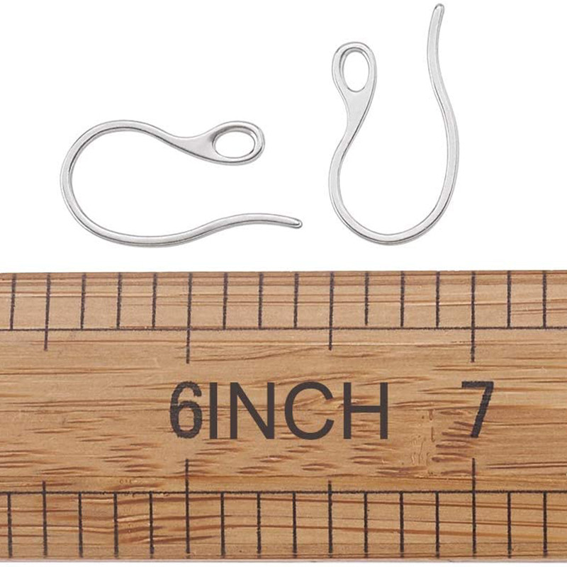 10db 304-es rozsdamentes acél fülbevaló horgok 21,5x11x1mm füldrót csat huroklyukkal barkács ékszerkészítéshez fülbevaló kiegészítők
