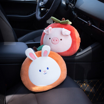 2023 New Cartoon Pig Fruit βελούδινο μαλακό άνετο στήριγμα οσφυϊκού προσκέφαλου αυτοκινήτου Μαξιλάρι λαιμού αυτοκινήτου Εσωτερικά στολίδια αυτοκινήτου