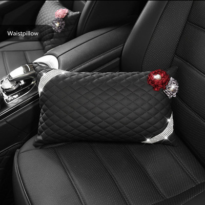 Új Szürke Re Rose Flower sorozat Eredeti dizájn autók belső dekorációi kézifék védő szövetdoboz autós deréktámasz nyakpárna