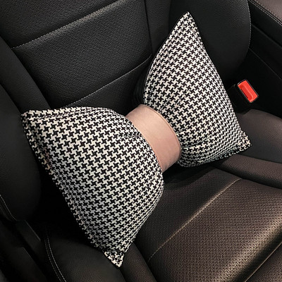 Four Seasons Universal Houndstooth sorozat, kiváló minőségű pamutvászon divatos női autós deréktámasztó fejtámla párna