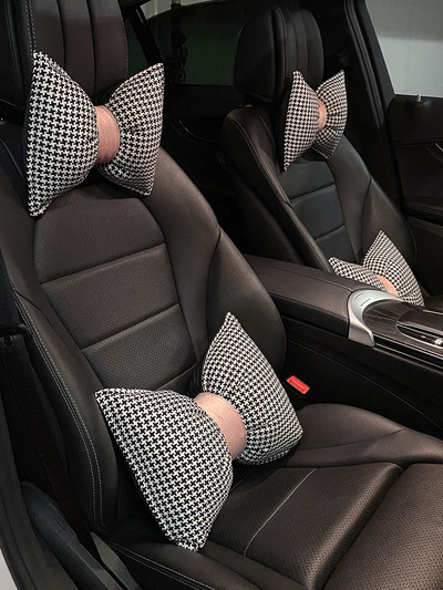 Four Seasons Universal Houndstooth sorozat, kiváló minőségű pamutvászon divatos női autós deréktámasztó fejtámla párna