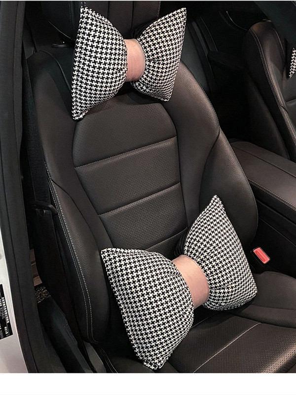 Four Seasons Universal Houndstooth sorozat, kiváló minőségű pamutvászon divatos női autós deréktámasztó fejtámla párna
