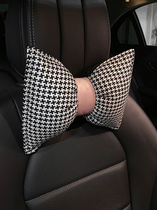 Four Seasons Universal Houndstooth sorozat, kiváló minőségű pamutvászon divatos női autós deréktámasztó fejtámla párna