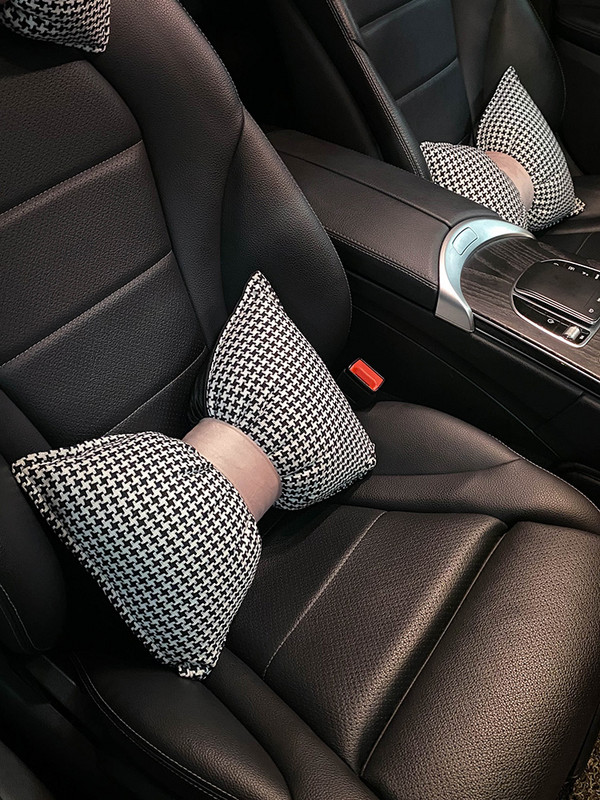 Four Seasons Universal Houndstooth sorozat, kiváló minőségű pamutvászon divatos női autós deréktámasztó fejtámla párna