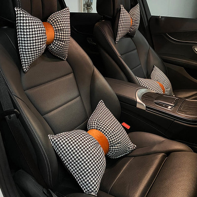 Four Seasons Universal Houndstooth Series High End Cotton Len Fashion Dames Car Interior Waist Neck Възглавница Възглавница