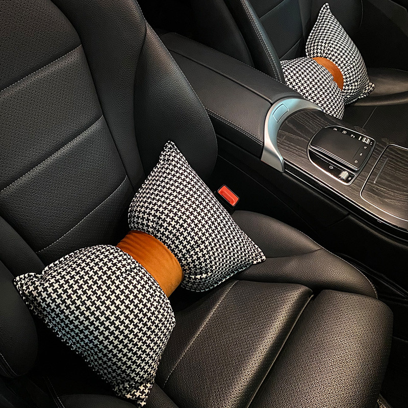 Four Seasons Universal Houndstooth Series High End pamutvászon divatos női autó belső derék nyakpárna párna