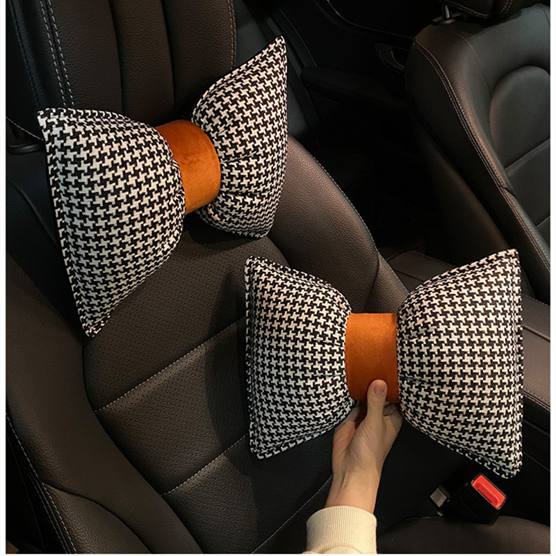 Four Seasons Universal Houndstooth Series High End pamutvászon divatos női autó belső derék nyakpárna párna