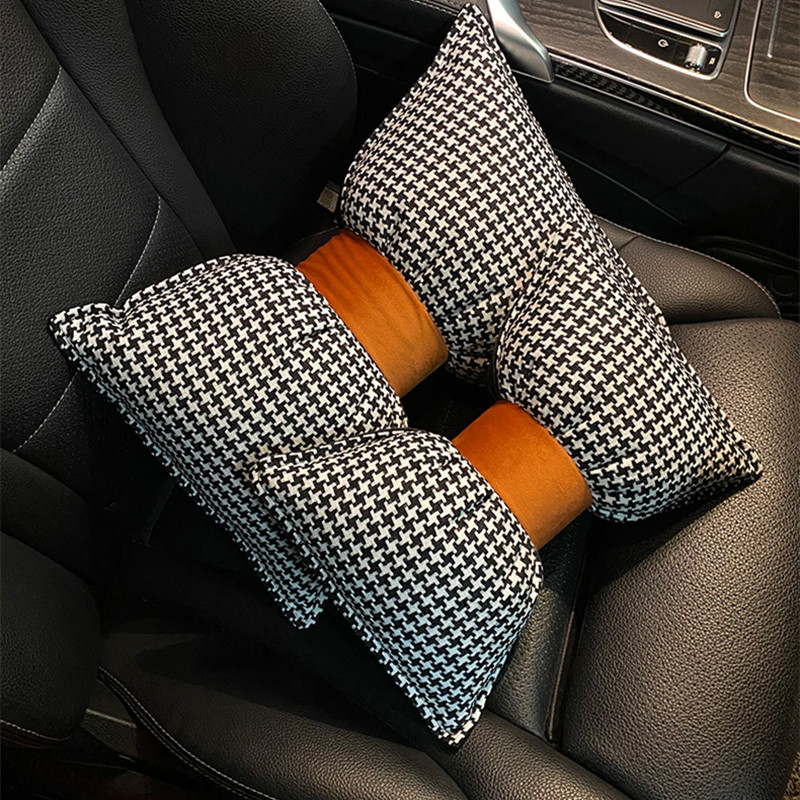 Four Seasons Universal Houndstooth Series High End pamutvászon divatos női autó belső derék nyakpárna párna