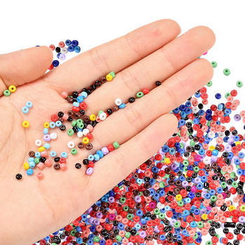 7500PCS 2mm Glass Seed Beads Kits Loose Beads Σετ για χειροποίητο κολιέ Αξεσουάρ βραχιολιών DIY Κιτ κατασκευής κοσμημάτων Findings