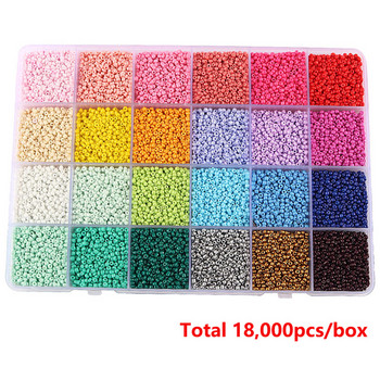 7500PCS 2mm Glass Seed Beads Kits Loose Beads Σετ για χειροποίητο κολιέ Αξεσουάρ βραχιολιών DIY Κιτ κατασκευής κοσμημάτων Findings