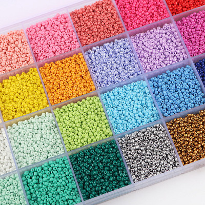 7500PCS 2mm Glass Seed Beads Kits Loose Beads Σετ για χειροποίητο κολιέ Αξεσουάρ βραχιολιών DIY Κιτ κατασκευής κοσμημάτων Findings