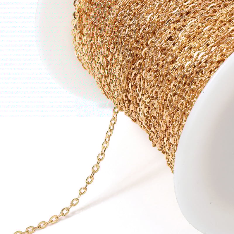 5 m/tétel Fém réz lánc nyaklánc farok hosszabbító láncszem hosszabbító lánc ékszerkészítéshez kiegészítők barkács alkatrész kellékek