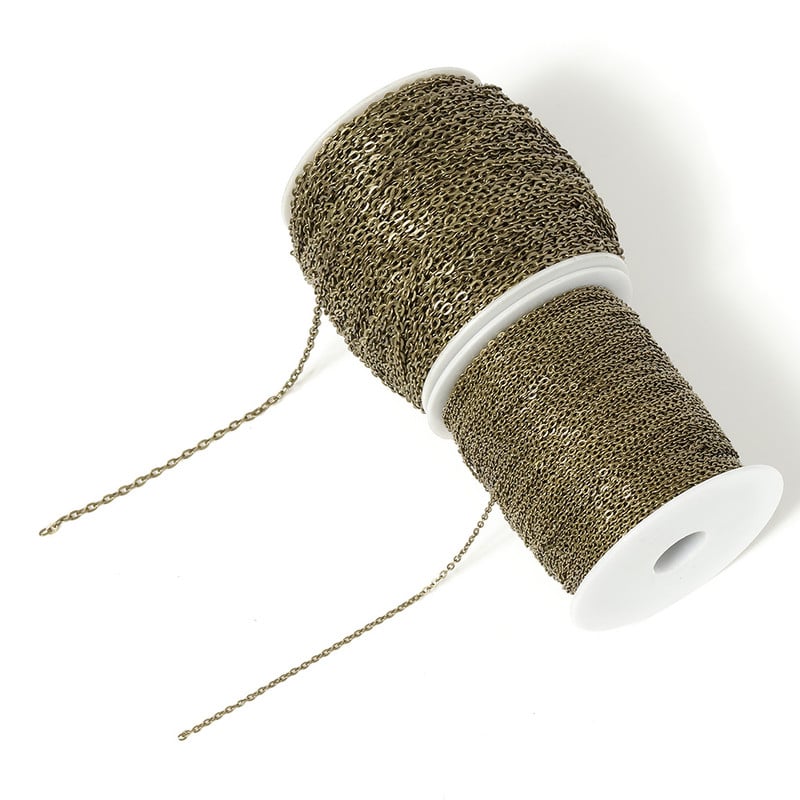 5 m/tétel Fém réz lánc nyaklánc farok hosszabbító láncszem hosszabbító lánc ékszerkészítéshez kiegészítők barkács alkatrész kellékek