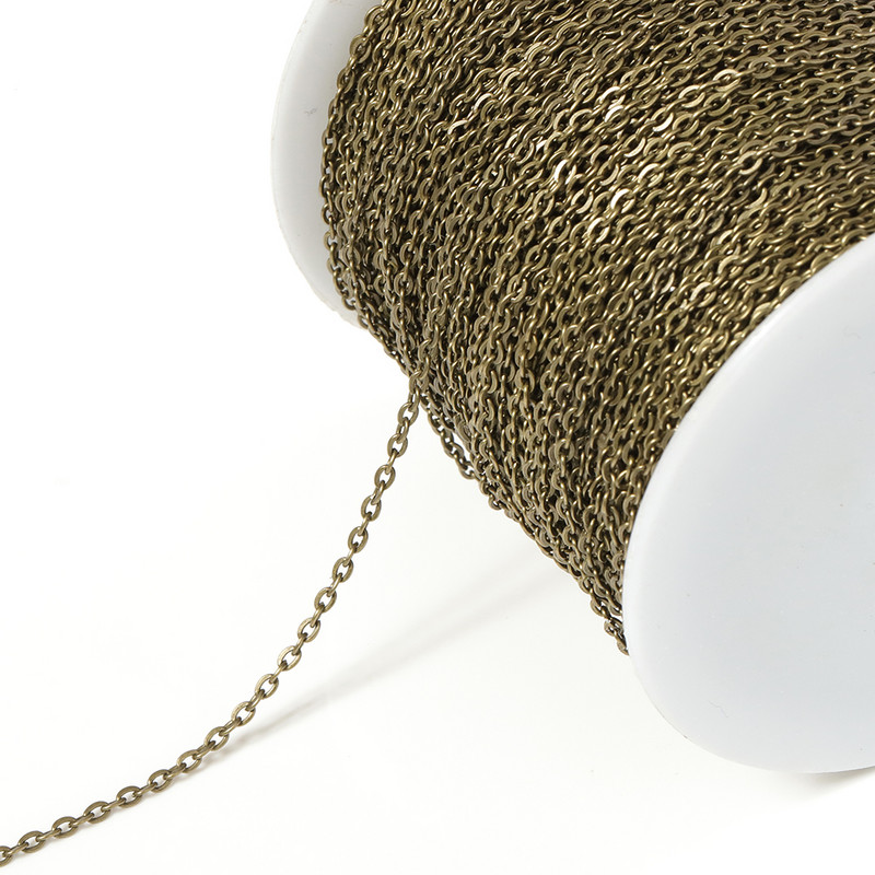 5 m/tétel Fém réz lánc nyaklánc farok hosszabbító láncszem hosszabbító lánc ékszerkészítéshez kiegészítők barkács alkatrész kellékek