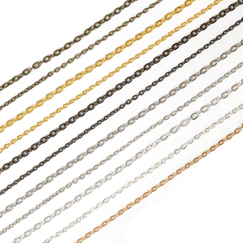 5 m/tétel Fém réz lánc nyaklánc farok hosszabbító láncszem hosszabbító lánc ékszerkészítéshez kiegészítők barkács alkatrész kellékek