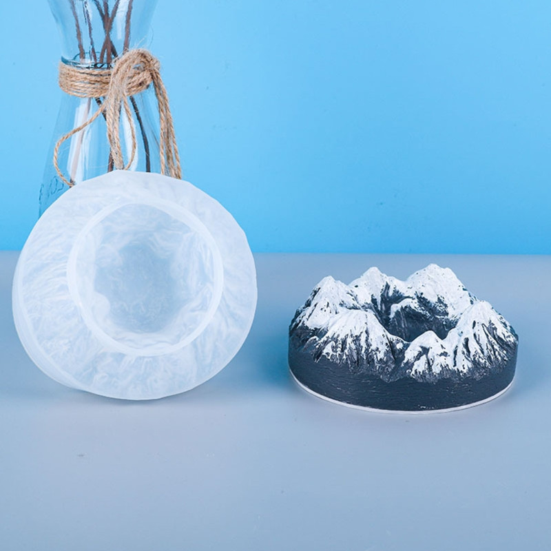 DIY kézműves kristály epoxigyanta forma kis hó hegyi dísz szilikon forma J60E
