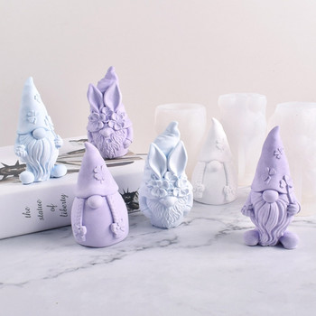 R3MC Χριστουγεννιάτικο Gnome Καλούπι σιλικόνης Gnome Καλούπι κεριού για DIY σαπούνι για κερί Σοβάδες σοκολάτα Φοντάν Αντικολλητικό Εύκολα ξεφορμάρεται