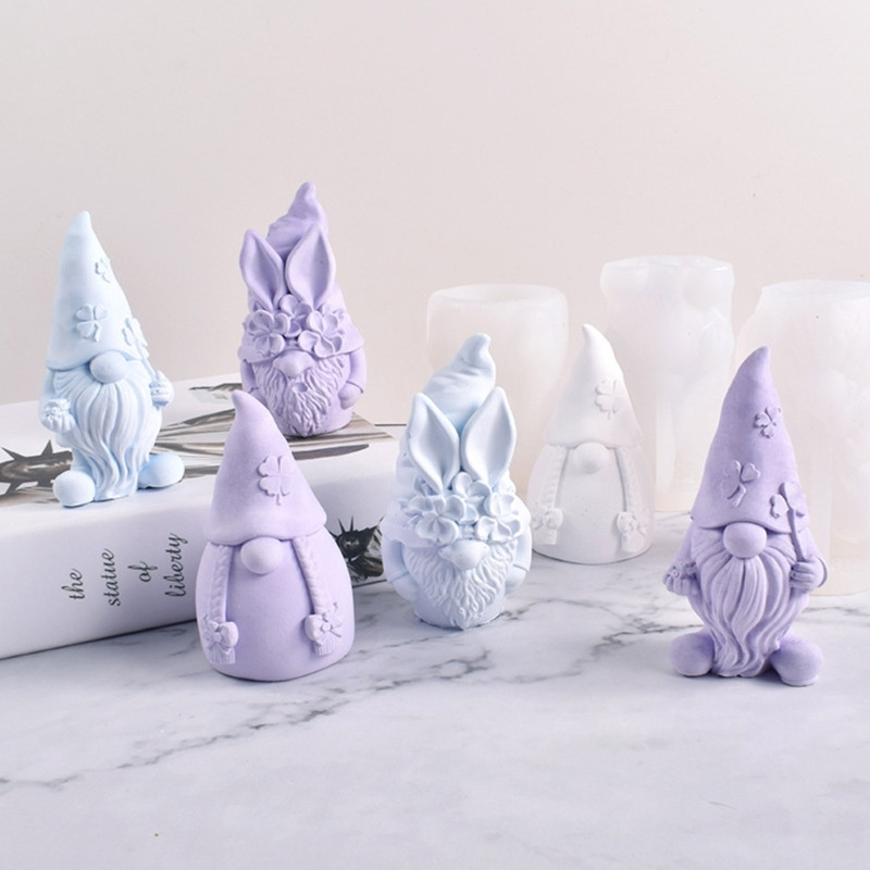 R3MC karácsonyi Gnome szilikon forma Gnome gyertyaforma barkácsolás gyertyaszappan tapaszokhoz Csokoládé fondant tapadásmentes Könnyen formázható