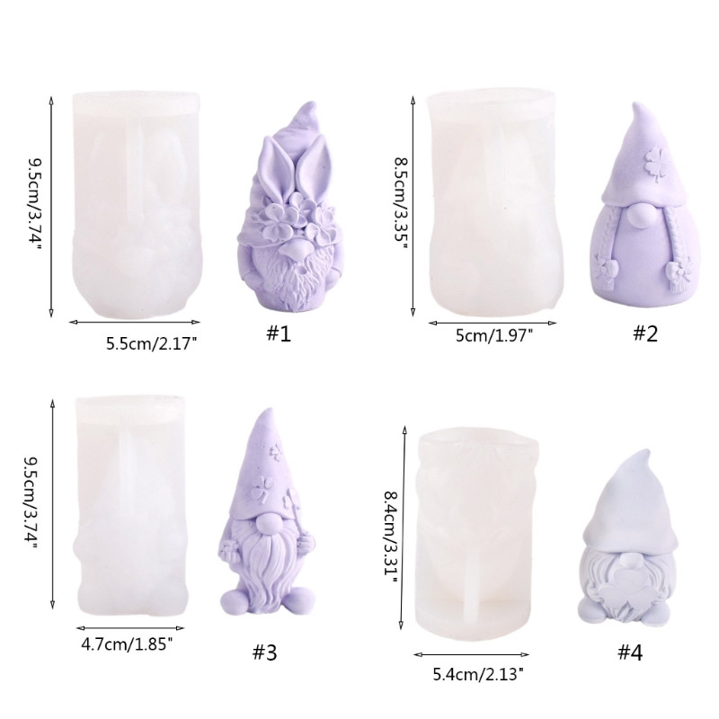 R3MC karácsonyi Gnome szilikon forma Gnome gyertyaforma barkácsolás gyertyaszappan tapaszokhoz Csokoládé fondant tapadásmentes Könnyen formázható