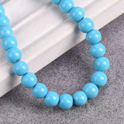 Egyszínű bevonatú kerek 4 mm-es 6 mm-es 8 mm-es átlátszatlan üveg laza távtartó gyöngyök tétel ékszerhez fülbevaló karkötő barkácsolás