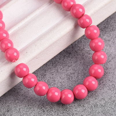 Egyszínű bevonatú kerek 4 mm-es 6 mm-es 8 mm-es átlátszatlan üveg laza távtartó gyöngyök tétel ékszerhez fülbevaló karkötő barkácsolás