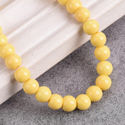 Egyszínű bevonatú kerek 4 mm-es 6 mm-es 8 mm-es átlátszatlan üveg laza távtartó gyöngyök tétel ékszerhez fülbevaló karkötő barkácsolás