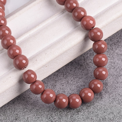 Egyszínű bevonatú kerek 4 mm-es 6 mm-es 8 mm-es átlátszatlan üveg laza távtartó gyöngyök tétel ékszerhez fülbevaló karkötő barkácsolás