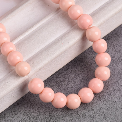 Egyszínű bevonatú kerek 4 mm-es 6 mm-es 8 mm-es átlátszatlan üveg laza távtartó gyöngyök tétel ékszerhez fülbevaló karkötő barkácsolás