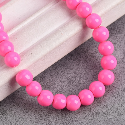 Egyszínű bevonatú kerek 4 mm-es 6 mm-es 8 mm-es átlátszatlan üveg laza távtartó gyöngyök tétel ékszerhez fülbevaló karkötő barkácsolás