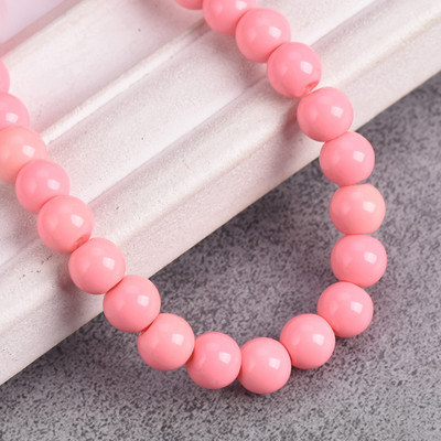 Egyszínű bevonatú kerek 4 mm-es 6 mm-es 8 mm-es átlátszatlan üveg laza távtartó gyöngyök tétel ékszerhez fülbevaló karkötő barkácsolás