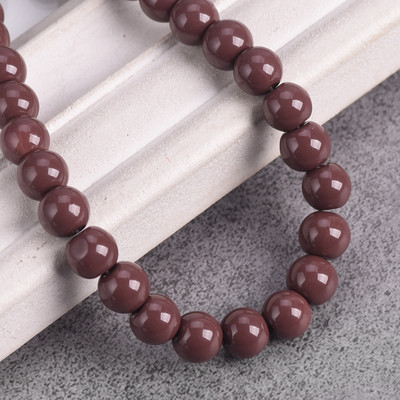 Egyszínű bevonatú kerek 4 mm-es 6 mm-es 8 mm-es átlátszatlan üveg laza távtartó gyöngyök tétel ékszerhez fülbevaló karkötő barkácsolás