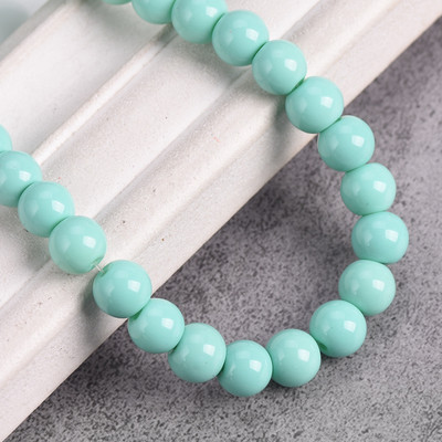 Egyszínű bevonatú kerek 4 mm-es 6 mm-es 8 mm-es átlátszatlan üveg laza távtartó gyöngyök tétel ékszerhez fülbevaló karkötő barkácsolás