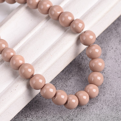 Egyszínű bevonatú kerek 4 mm-es 6 mm-es 8 mm-es átlátszatlan üveg laza távtartó gyöngyök tétel ékszerhez fülbevaló karkötő barkácsolás