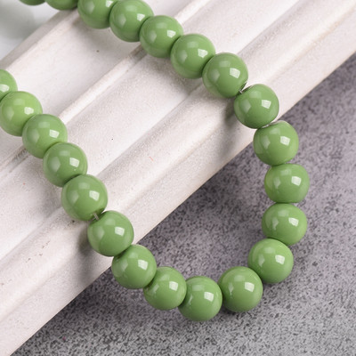 Egyszínű bevonatú kerek 4 mm-es 6 mm-es 8 mm-es átlátszatlan üveg laza távtartó gyöngyök tétel ékszerhez fülbevaló karkötő barkácsolás