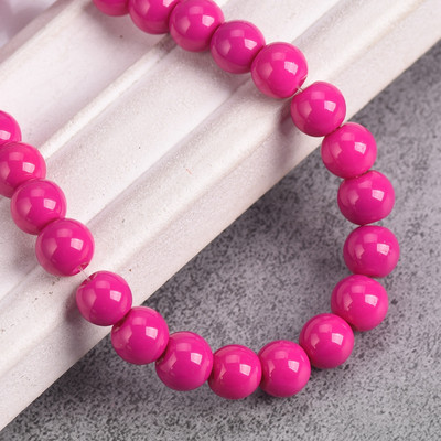 Egyszínű bevonatú kerek 4 mm-es 6 mm-es 8 mm-es átlátszatlan üveg laza távtartó gyöngyök tétel ékszerhez fülbevaló karkötő barkácsolás