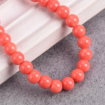 Egyszínű bevonatú kerek 4 mm-es 6 mm-es 8 mm-es átlátszatlan üveg laza távtartó gyöngyök tétel ékszerhez fülbevaló karkötő barkácsolás