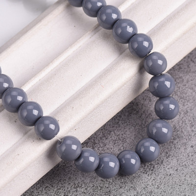 Egyszínű bevonatú kerek 4 mm-es 6 mm-es 8 mm-es átlátszatlan üveg laza távtartó gyöngyök tétel ékszerhez fülbevaló karkötő barkácsolás