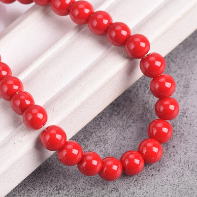 Egyszínű bevonatú kerek 4 mm-es 6 mm-es 8 mm-es átlátszatlan üveg laza távtartó gyöngyök tétel ékszerhez fülbevaló karkötő barkácsolás