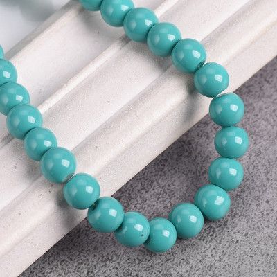 Egyszínű bevonatú kerek 4 mm-es 6 mm-es 8 mm-es átlátszatlan üveg laza távtartó gyöngyök tétel ékszerhez fülbevaló karkötő barkácsolás