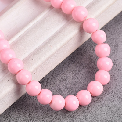 Egyszínű bevonatú kerek 4 mm-es 6 mm-es 8 mm-es átlátszatlan üveg laza távtartó gyöngyök tétel ékszerhez fülbevaló karkötő barkácsolás