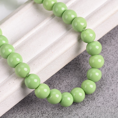 Egyszínű bevonatú kerek 4 mm-es 6 mm-es 8 mm-es átlátszatlan üveg laza távtartó gyöngyök tétel ékszerhez fülbevaló karkötő barkácsolás