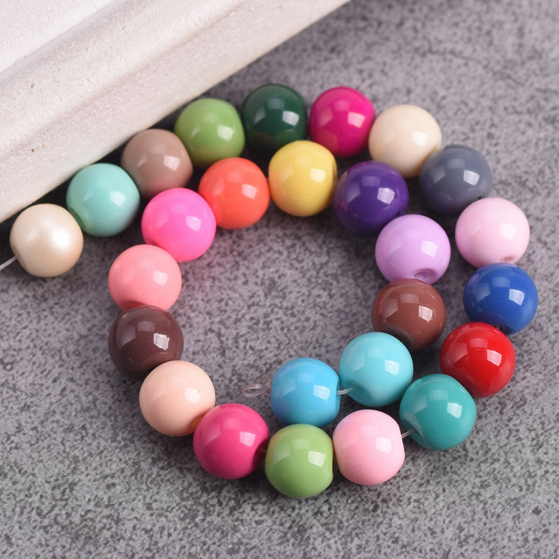 Egyszínű bevonatú kerek 4 mm-es 6 mm-es 8 mm-es átlátszatlan üveg laza távtartó gyöngyök tétel ékszerhez fülbevaló karkötő barkácsolás