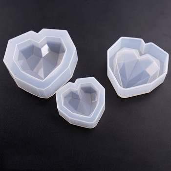 Κρεμαστά 3D Σχήμα Καρδιάς Σιλικόνης Ρητίνης Εποξειδική Μπρελόκ Καλούπια Σαπουνιού Κεριά για Αξεσουάρ κατασκευής κοσμημάτων DIY