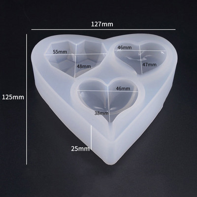 3D szív alakú szilikon forma gyanta epoxi kulcstartó medálok penészszappan gyertya formák barkács ékszerkészítéshez kiegészítők