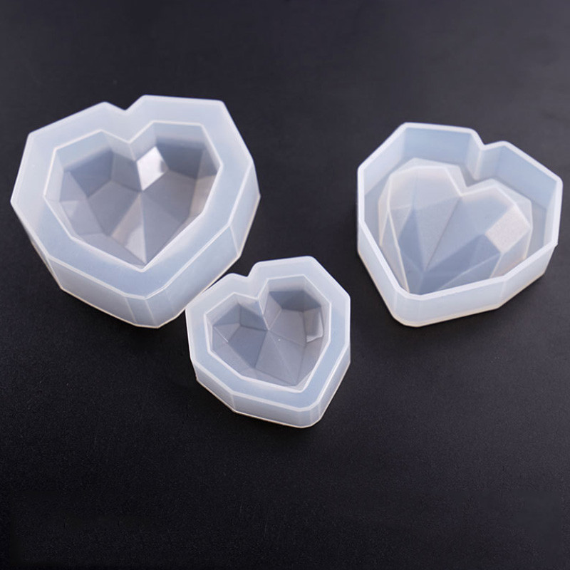 3D szív alakú szilikon forma gyanta epoxi kulcstartó medálok penészszappan gyertya formák barkács ékszerkészítéshez kiegészítők