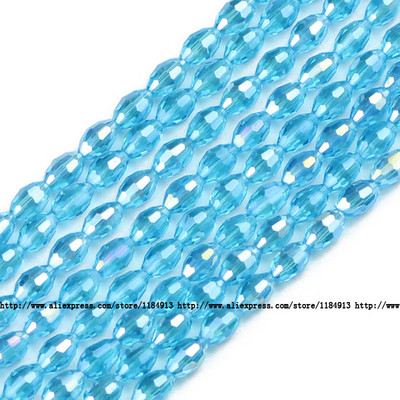 JHNBY Rizsszemek Osztrák kristály gyöngyök 100db Kiváló minőségű 4*6mm ovális forma Laza gyöngyök kézzel készített Ékszer karkötő készítés barkácsolás