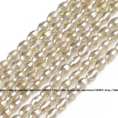 JHNBY Rizsszemek Osztrák kristály gyöngyök 100db Kiváló minőségű 4*6mm ovális forma Laza gyöngyök kézzel készített Ékszer karkötő készítés barkácsolás