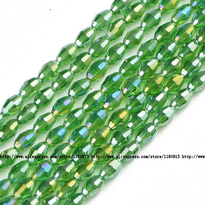 JHNBY Rizsszemek Osztrák kristály gyöngyök 100db Kiváló minőségű 4*6mm ovális forma Laza gyöngyök kézzel készített Ékszer karkötő készítés barkácsolás