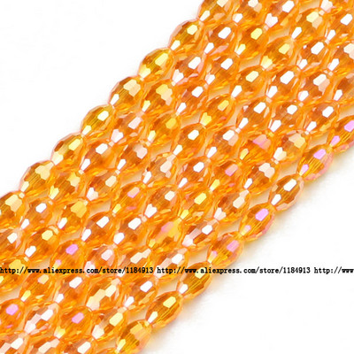 JHNBY Rizsszemek Osztrák kristály gyöngyök 100db Kiváló minőségű 4*6mm ovális forma Laza gyöngyök kézzel készített Ékszer karkötő készítés barkácsolás